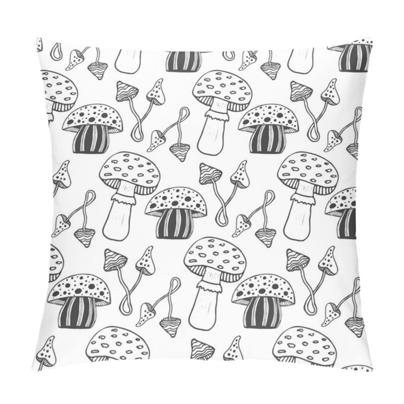 Personality  Hand Drawn Psychedelic Magic Mushrooms Pillow Covers