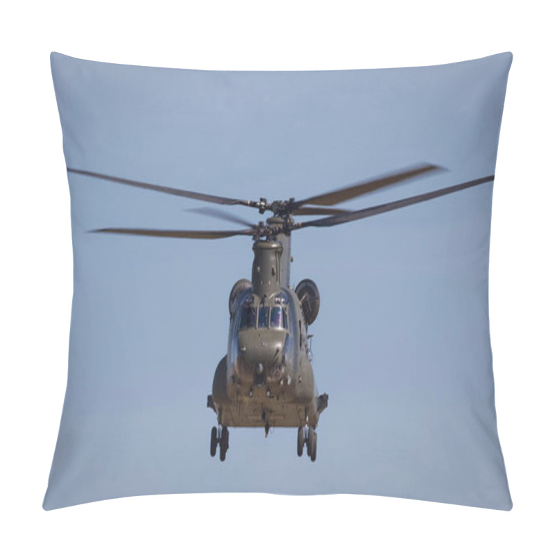 Personality  RAF Chinook Helicopter In Flight Pillow Covers