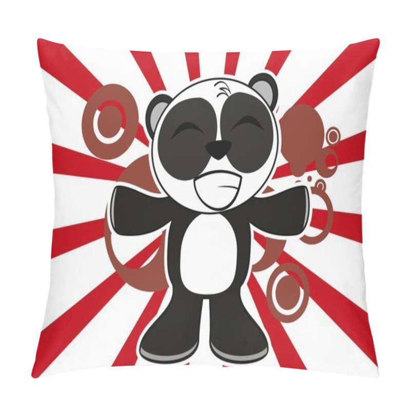 Personality  Hug Little Panda Bear Cute Cartoon Expression Background Pillow Covers