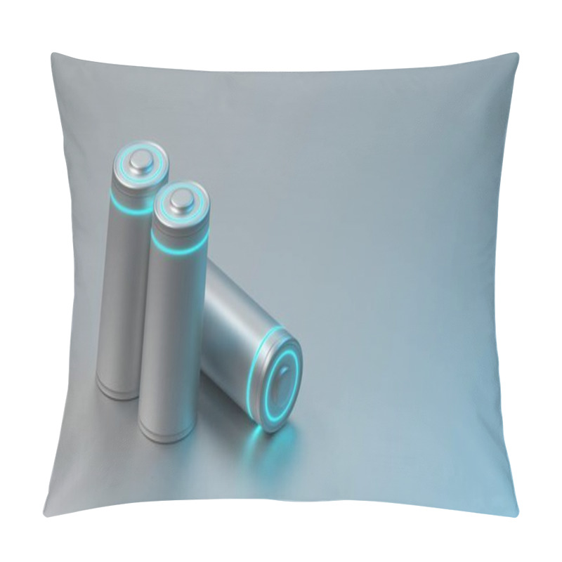 Personality  Lithium Battery Concept - Electrical Power Supply Of Rechargeable Source - 3D Illustration Pillow Covers