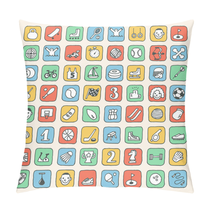 Personality  Doodle Sport Icons Set Pillow Covers