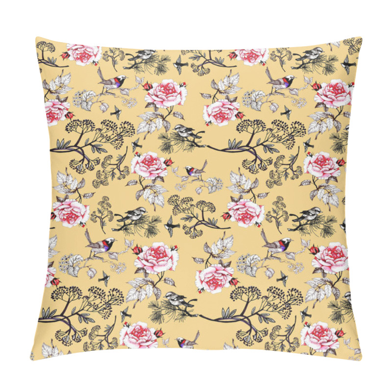 Personality  Floral Pattern With Birds  Pillow Covers