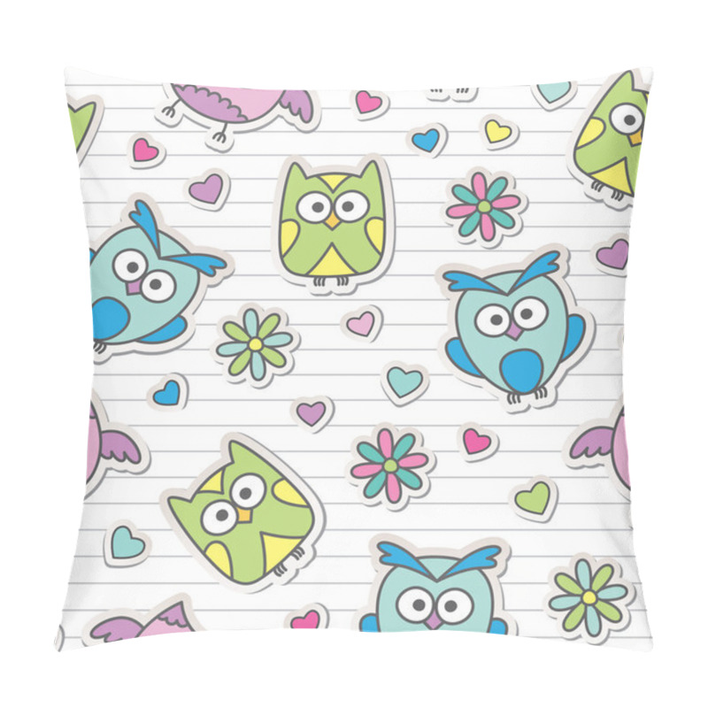 Personality  Pattern With Cartoon Owls Pillow Covers