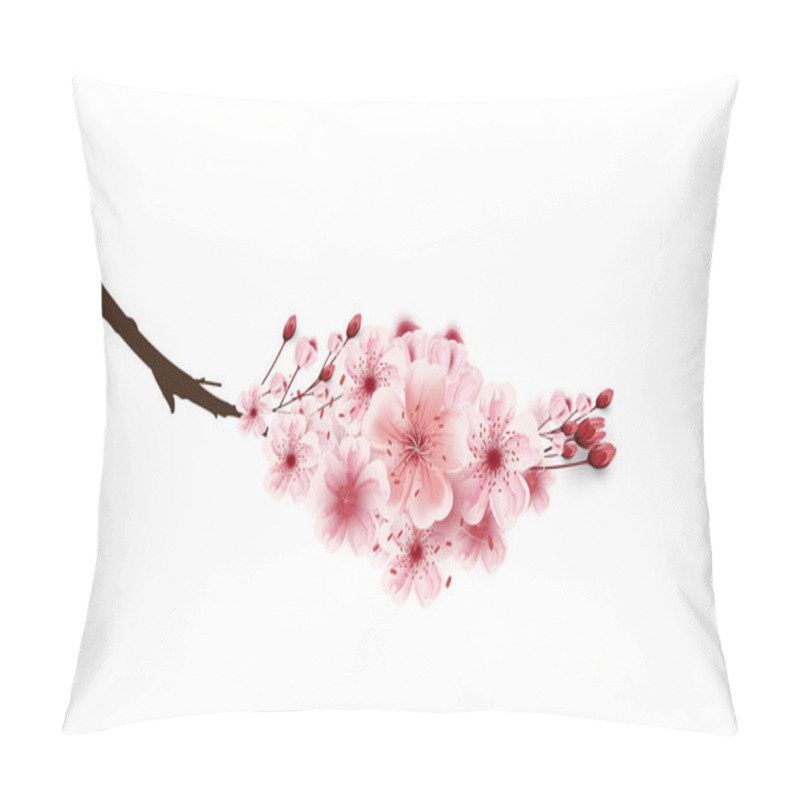 Personality  Vector Cherry Blossom Sakura Flowers, Isolated On White Background, Flower Illustration, Lovely Greeting Card Pillow Covers