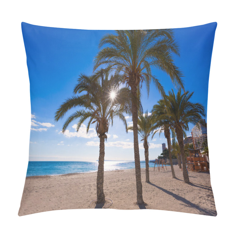 Personality  Alicante San Juan Beach Of La Albufereta With Palms Trees Pillow Covers