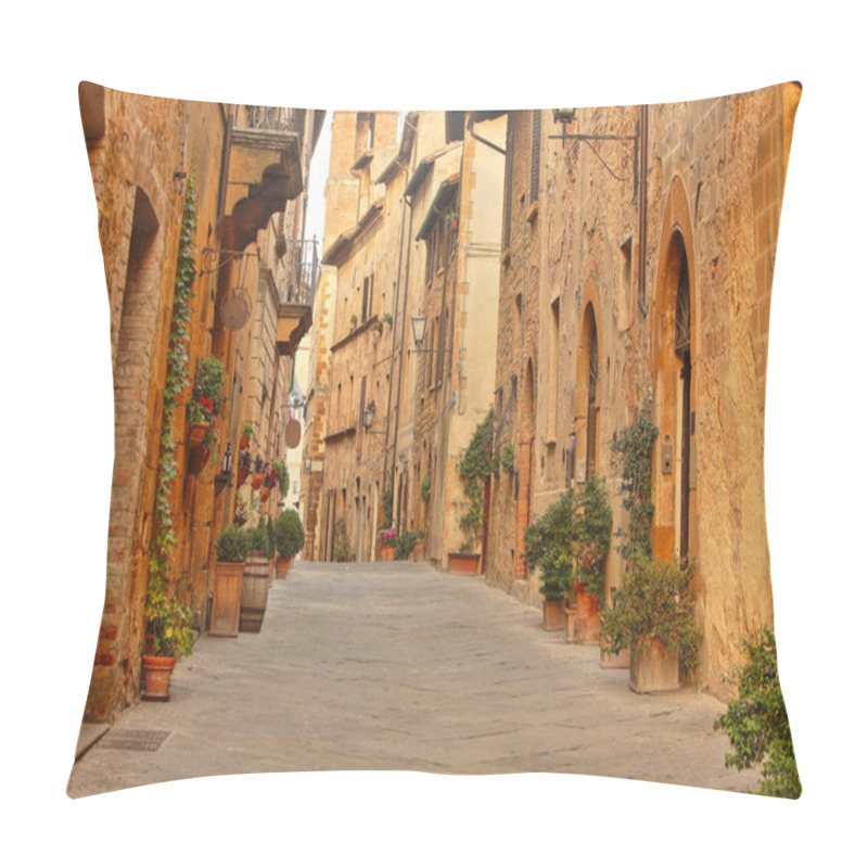 Personality  Beautiful Italian Street Of  Small Old Provincial Town Pillow Covers