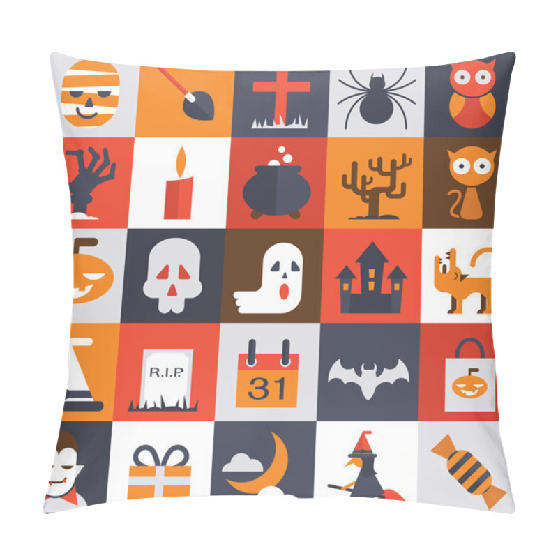 Personality  Halloween Set Flat Design Pillow Covers