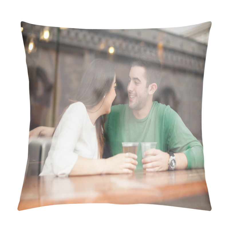 Personality  Man Drinking Beer And Flirting Pillow Covers