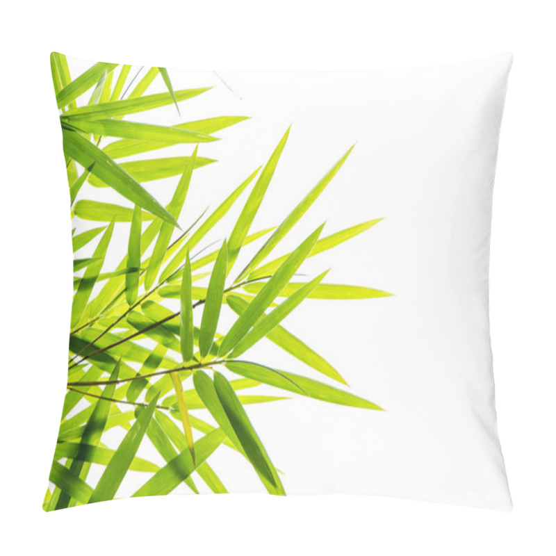 Personality  Bamboo Leaves Isolated On White Background Pillow Covers