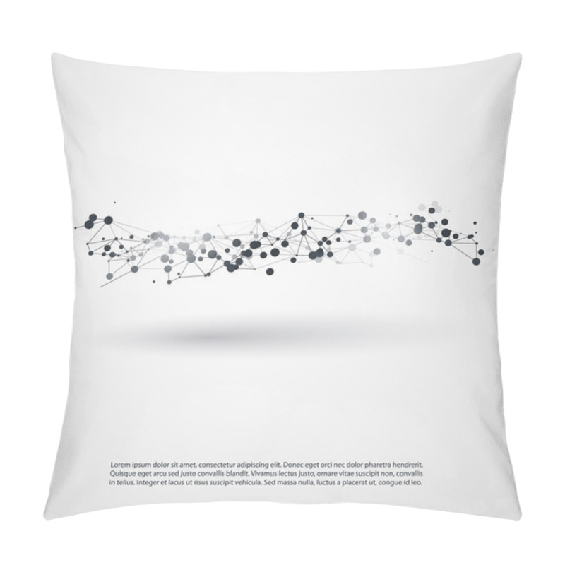 Personality  Abstract Cloud Computing And Global Network Connections Concept Design With Transparent Geometric Mesh, Wireframe Wave Pillow Covers