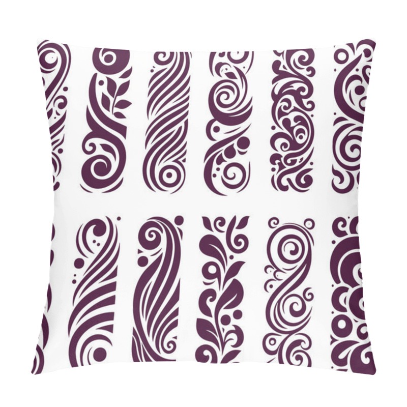 Personality  Ornamental Floral And Swirl Pattern Design In Vector Art Style Pillow Covers