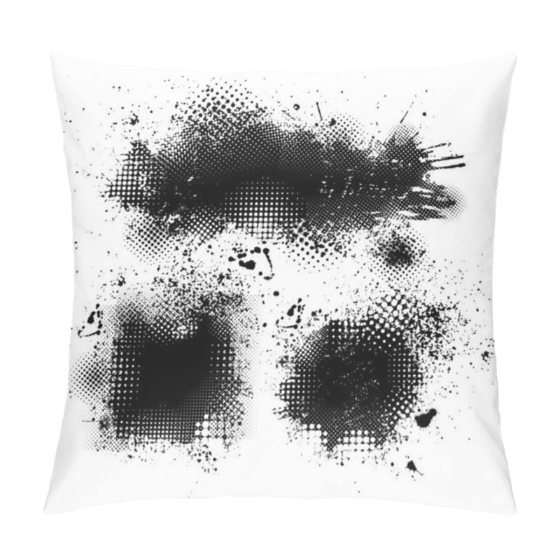 Personality  Paint Stains Black Blotch Background. Grunge Design Elements. Brush Strokes. Frame For Text. Vector Illustration Pillow Covers