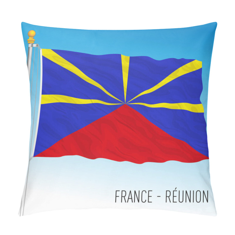 Personality  Reunion Island Flag, France, African Overseas Territory, Vector Illustration Pillow Covers