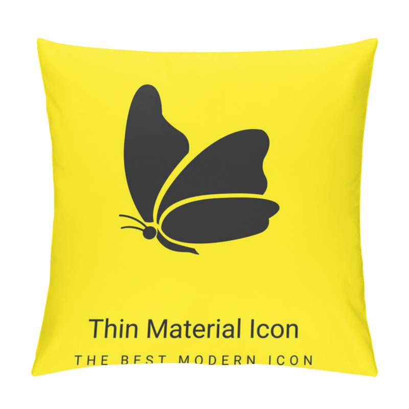 Personality  Big Wing Butterfly Minimal Bright Yellow Material Icon Pillow Covers