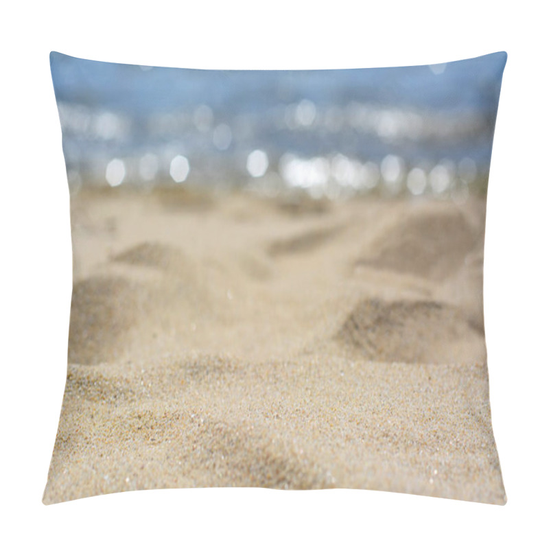 Personality  Sandy Beach Near Sea On Sunny Day, Closeup Pillow Covers