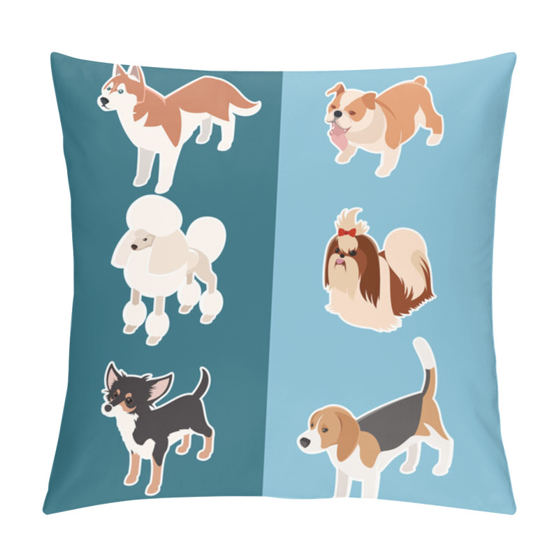 Personality  Collection Of Isometric Dogs3 Pillow Covers