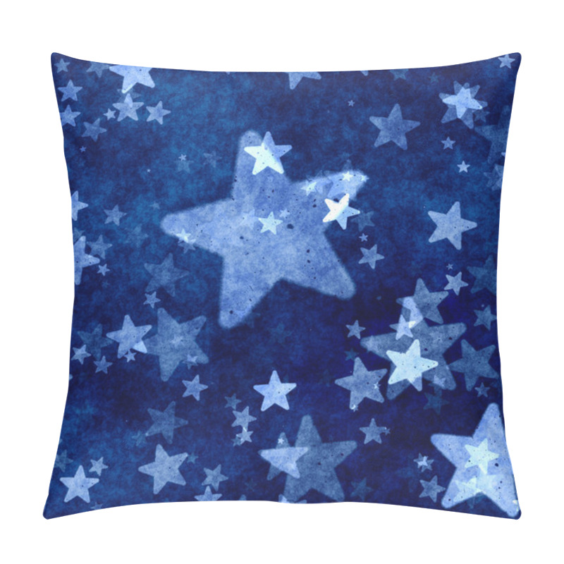 Personality  Christmas Blue Stars Background Pillow Covers