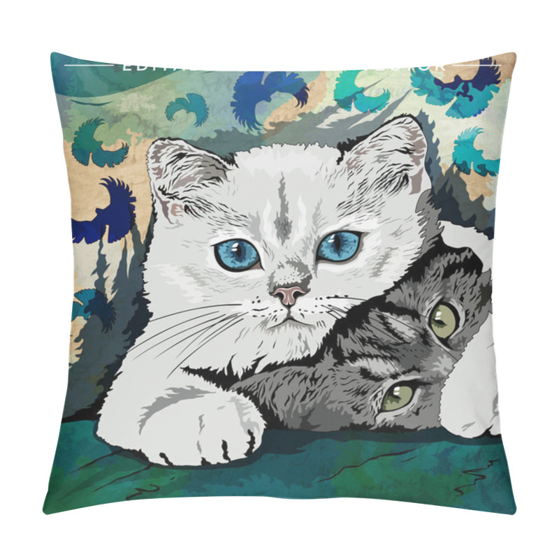 Personality  Funny Kittens Illustration Pillow Covers