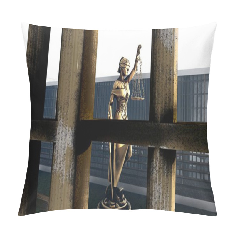 Personality  Conceptual Illustration On Existence In Prison 3d Rendering Pillow Covers