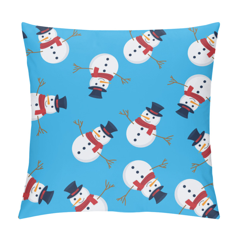 Personality  Christmas Seamless Pattern With Snowman. Perfect For Wallpaper, Wrapping Paper, Pattern Fills, Winter Greetings, Web Page Background, Christmas And New Year Greeting Cards Pillow Covers