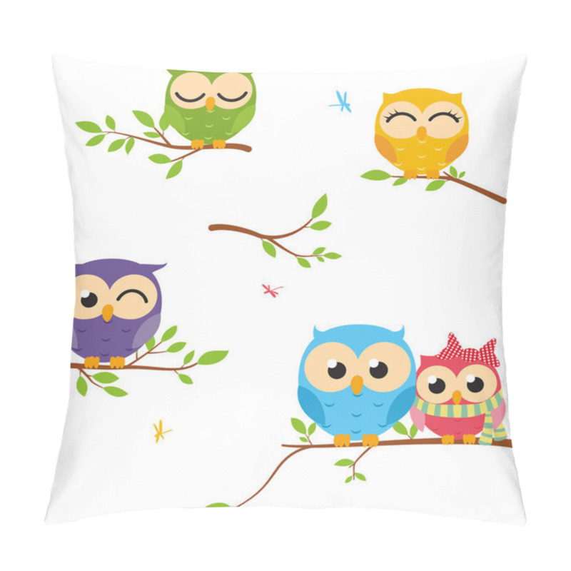 Personality  Owls Sitting On The Tree Pillow Covers