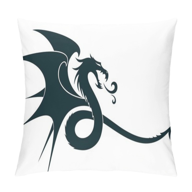 Personality  A Symbol Of The Stylized Dragon With Wings. Pillow Covers