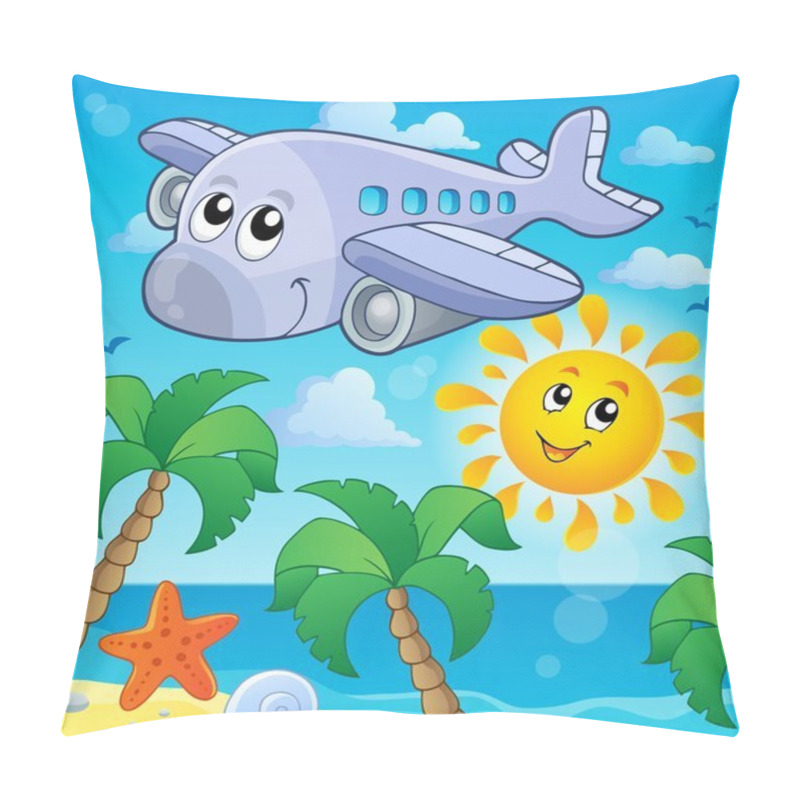 Personality  Image With Airplane Theme 4 Pillow Covers