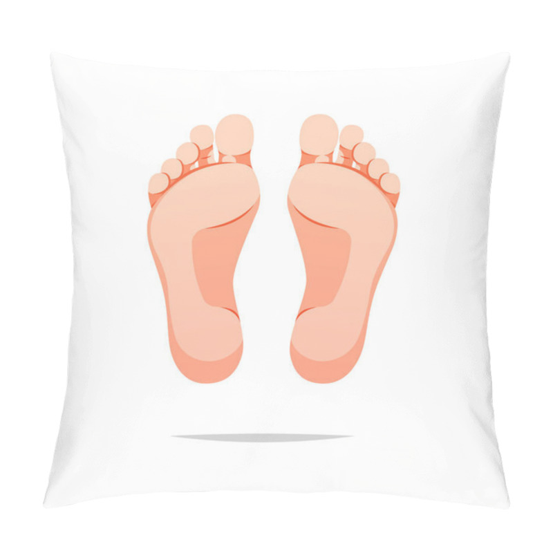 Personality  Foot Soles Illustration. Bare Feet Vector Isolated On White Background. Botom Foot Vector Pillow Covers