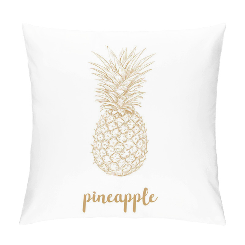 Personality  Pineapple Sketch Vector Illustration.  Pillow Covers