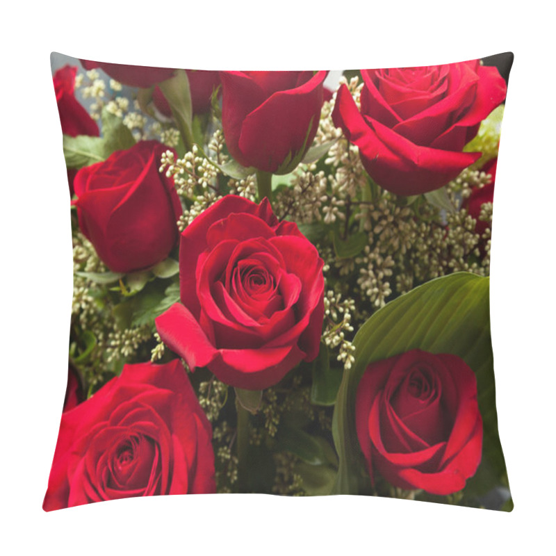 Personality  Close Up Of Red Rose Bouquet With Roses Pillow Covers