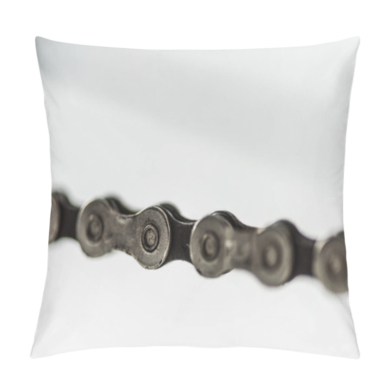 Personality  Close Up Of Bicycle Metal Chain On White Pillow Covers