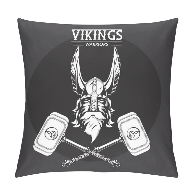 Personality  Vikings Warriors Printed Tshirt Template Pillow Covers