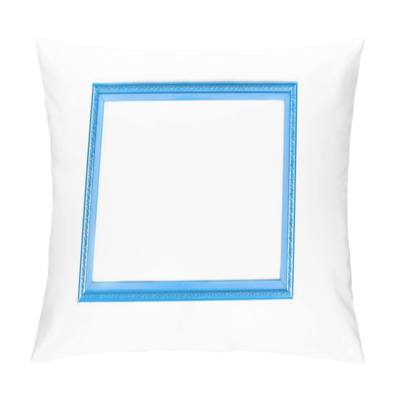 Personality  Blue Decorative Frame With Ornament Isolated On White Pillow Covers