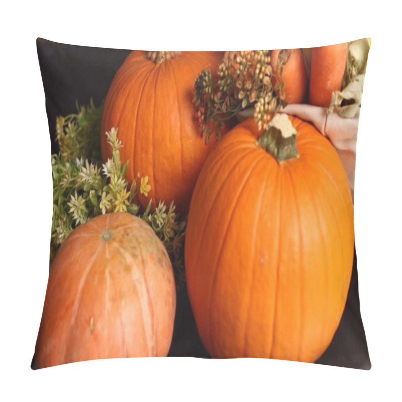 Personality  Pumpkins With Carrots Evoke Cozy Autumn Harvest Vibe. Warm Festive Rustic Feel Enhances Seasonal Charm, Creating Ideal Atmosphere For Autumn Gatherings, Harvest Decor, Indoor Setup. Pillow Covers