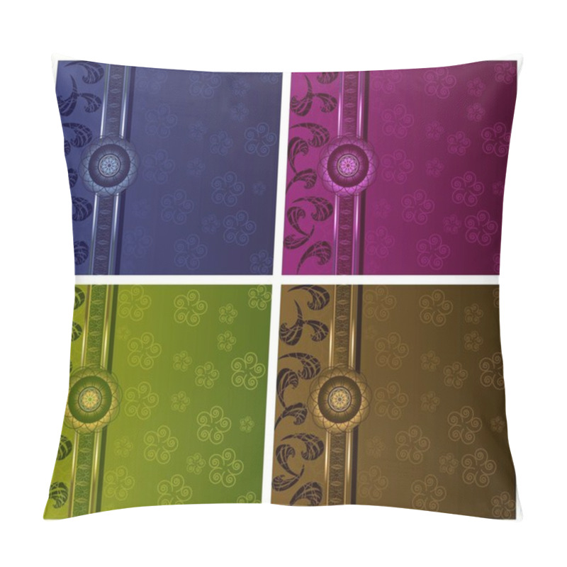 Personality  Luxury Floral Vector Backgrounds Set Pillow Covers