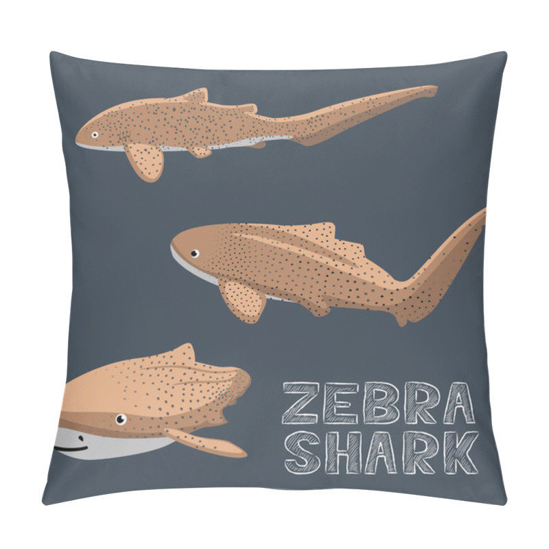 Personality  Zebra Shark Cartoon Vector Illustration Pillow Covers