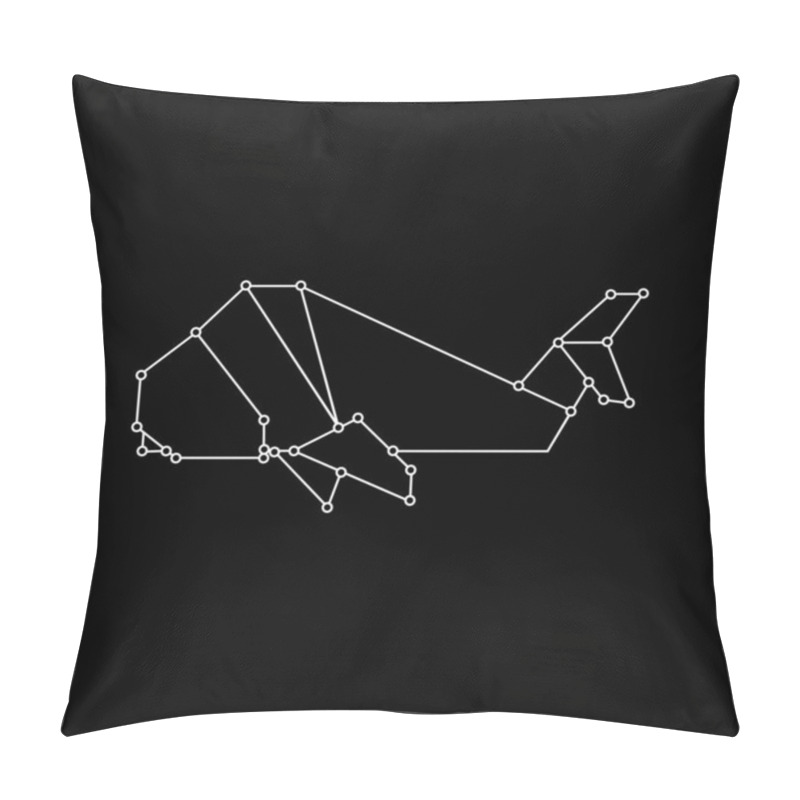 Personality  Whale Polygonal Lines, Can Use For Logo, Pictogram, Animal Figure, Website, Apps, Or Graphic Design Element. Vector Illustration Pillow Covers