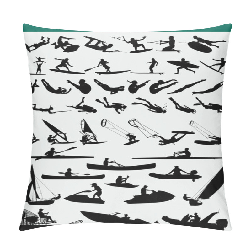 Personality  Water Sports Silhouettes Pillow Covers