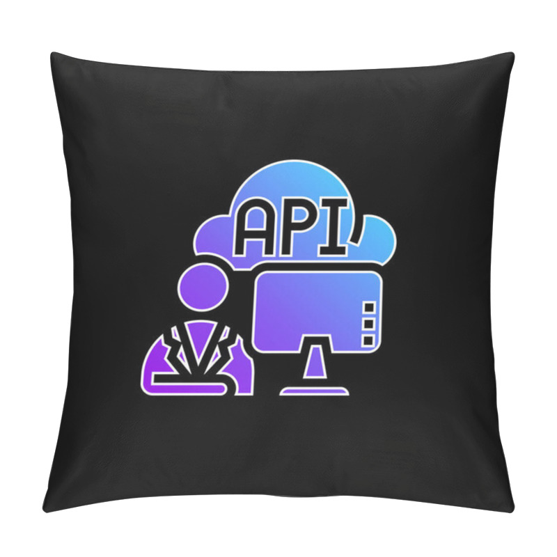 Personality  Api Blue Gradient Vector Icon Pillow Covers