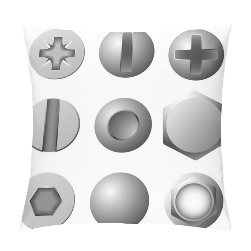 Personality  Screws, Bolts And Rivets Pillow Covers