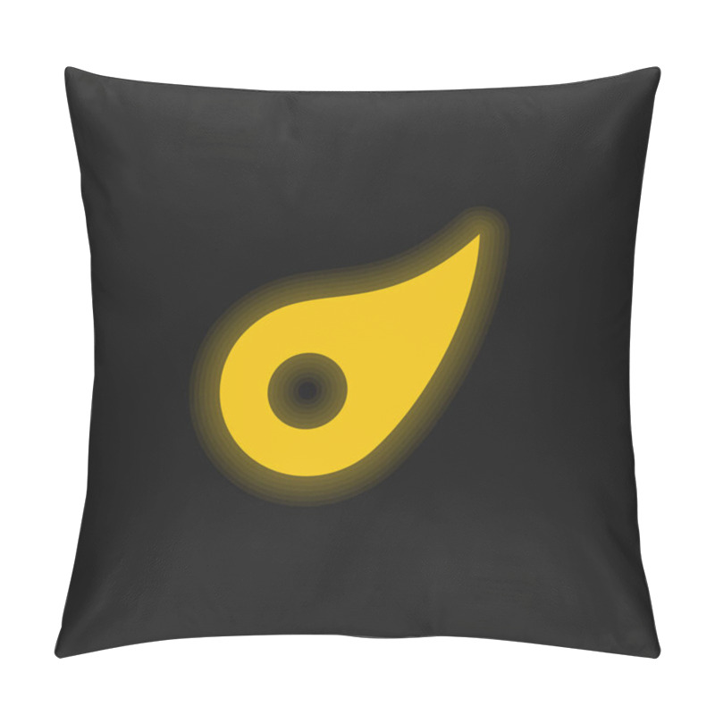 Personality  Asteroid Yellow Glowing Neon Icon Pillow Covers