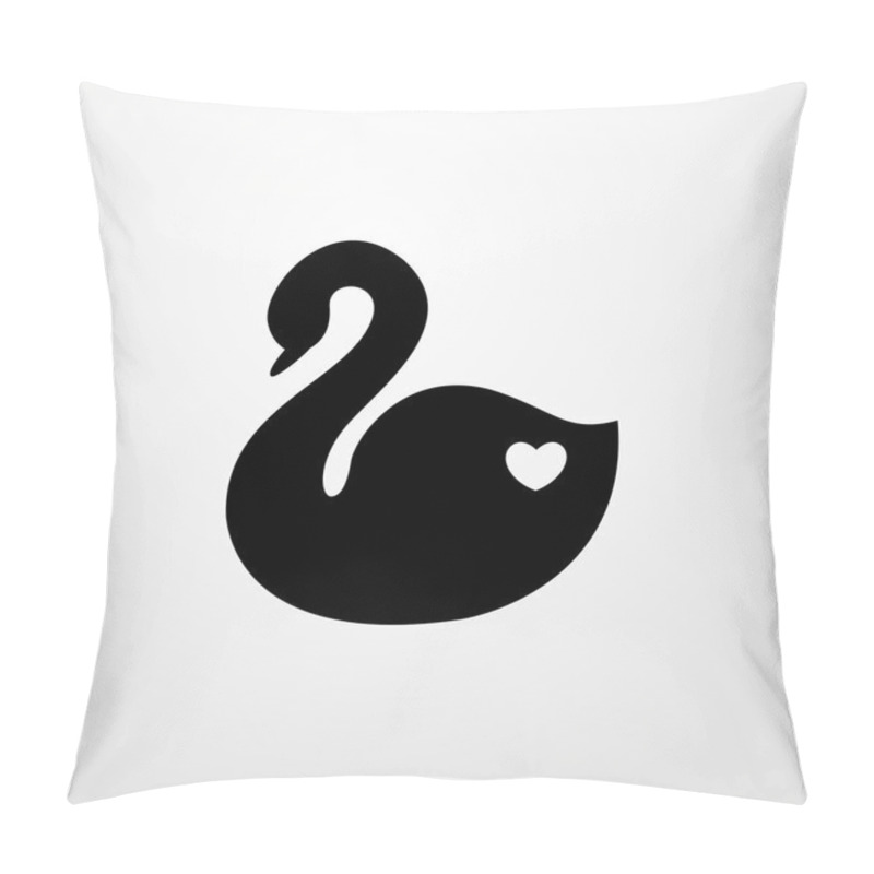 Personality  Swan Icon. Swan Sign Pillow Covers