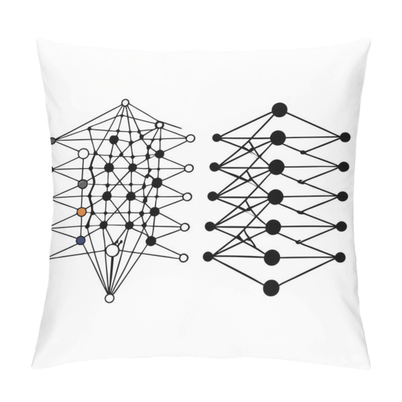 Personality  Neural Network Patterns . Unlocking The Blueprint Of Artificial Intelligence Vector Art Pillow Covers