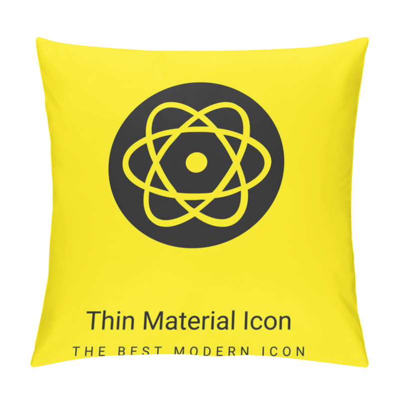 Personality  Atom Minimal Bright Yellow Material Icon Pillow Covers