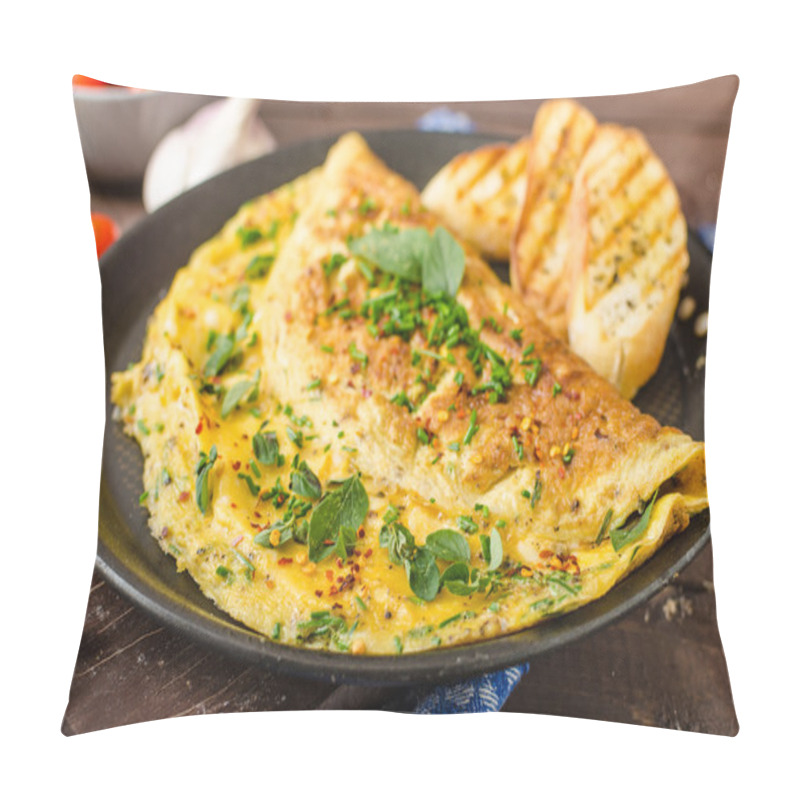 Personality  Herb Omelette With Chives And Oregano Sprinkled With Herb Omelette With Chili Flakes Pillow Covers