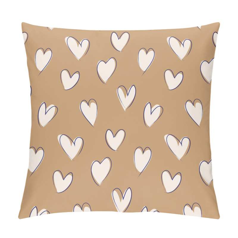 Personality  Heart Shape Brush Strokes Seamless Pattern Pillow Covers