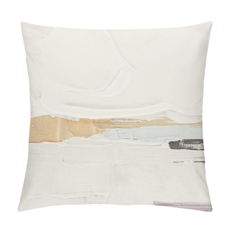 Personality  Close Up Of Light Brush Strokes On Abstract Oil Painting Pillow Covers