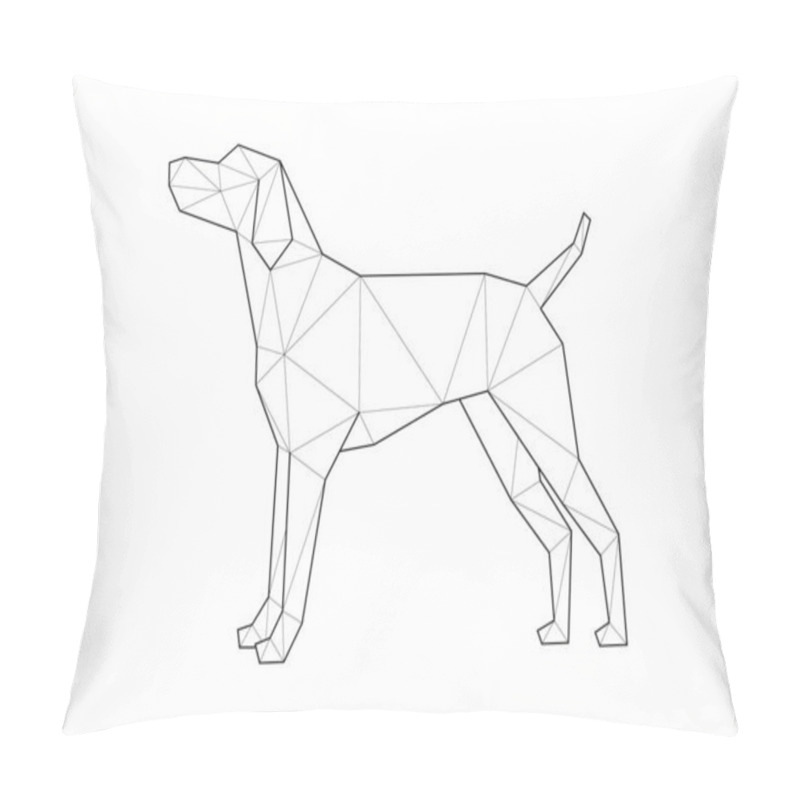 Personality  Low Poly Illustrations Of Dogs. German Pointer Standing On White Background. Pillow Covers