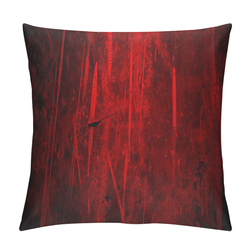 Personality  Red Grunge Texture. Abstract Scary Concrete, Horror Cement For Background. Pillow Covers