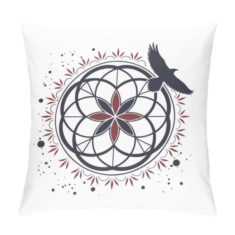 Personality   Mandala Design Techniques Passed Through Generations, Illustration Of An Background Pillow Covers